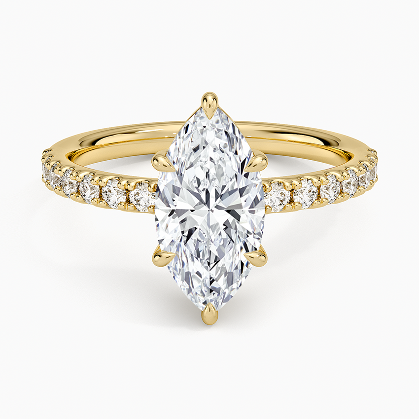 Dara Low-Profile Diamond Ring Yellow Gold 18k Marquise Engagement Ring