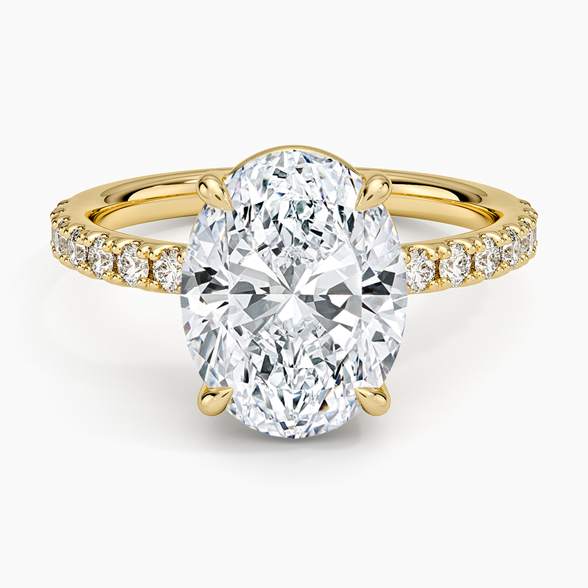 Dara Low-Profile Diamond Ring Yellow Gold 18k Oval Engagement Ring
