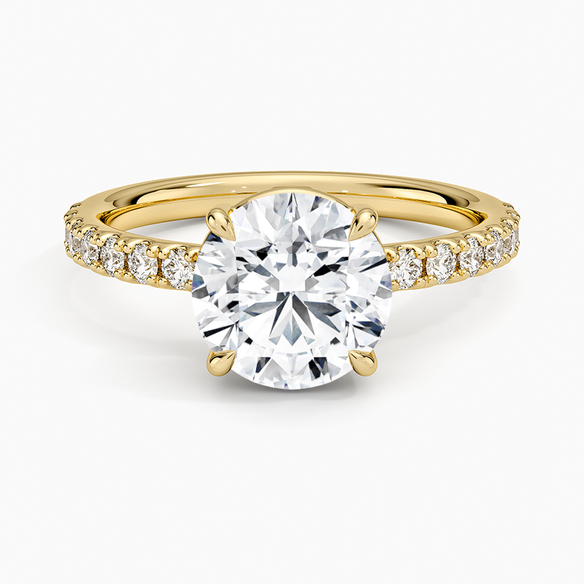 Dara Low-Profile Diamond Ring Yellow Gold 18k Round Engagement Ring