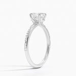 Camellia Hidden Accent 1.5mm Diamond Ring Platinum Asscher Engagement Ring