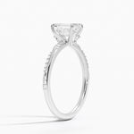 Camellia Hidden Accent 1.5mm Diamond Ring Platinum Emerald Engagement Ring