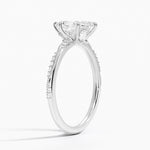 Camellia Hidden Accent 1.5mm Diamond Ring Platinum Marquise Engagement Ring