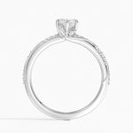 Camellia Hidden Accent 1.5mm Diamond Ring Platinum Marquise Engagement Ring