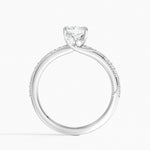 Camellia Hidden Accent 1.5mm Diamond Ring Platinum Radiant Engagement Ring