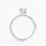Camellia Hidden Accent 1.5mm Diamond Ring Platinum Round Engagement Ring