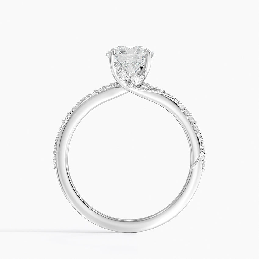 Camellia Hidden Accent 1.5mm Diamond Ring Platinum Round Engagement Ring