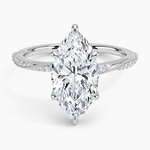 Camellia Hidden Accent 1.5mm Diamond Ring Platinum Marquise Engagement Ring