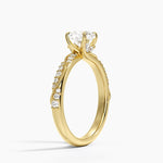 Camellia Hidden Accent 2.5mm Diamond Ring Yellow Gold 18k Cushion Engagement Ring