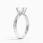 Camellia Hidden Accent 2.5mm Diamond Ring Platinum Emerald Engagement Ring