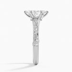 Camellia Hidden Accent 2.5mm Diamond Ring Platinum Marquise Engagement Ring