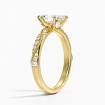 Camellia Hidden Accent 2.5mm Diamond Ring Yellow Gold 18k Marquise Engagement Ring