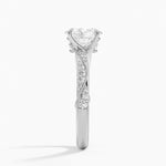 Camellia Hidden Accent 2.5mm Diamond Ring Platinum Oval Engagement Ring