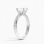 Camellia Hidden Accent 2.5mm Diamond Ring Platinum Radiant Engagement Ring