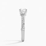 Camellia Hidden Accent 2.5mm Diamond Ring Platinum Round Engagement Ring