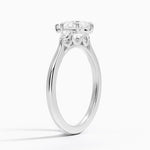 Aria Perfect Fit Three Stone Diamond Ring Platinum Pear Engagement Ring