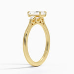Aria Perfect Fit Three Stone Diamond Ring Yellow Gold 18k Radiant Engagement Ring