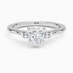 Aria Perfect Fit Three Stone Diamond Ring Platinum Heart Engagement Ring