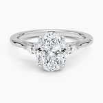 Aria Perfect Fit Three Stone Diamond Ring Platinum Oval Engagement Ring