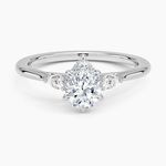 Aria Perfect Fit Three Stone Diamond Ring Platinum Pear Engagement Ring