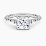 Aria Perfect Fit Three Stone Diamond Ring Platinum Princess Engagement Ring