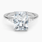 Aria Perfect Fit Three Stone Diamond Ring Platinum Radiant Engagement Ring