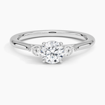 Aria Perfect Fit Three Stone Diamond Ring Platinum Round Engagement Ring