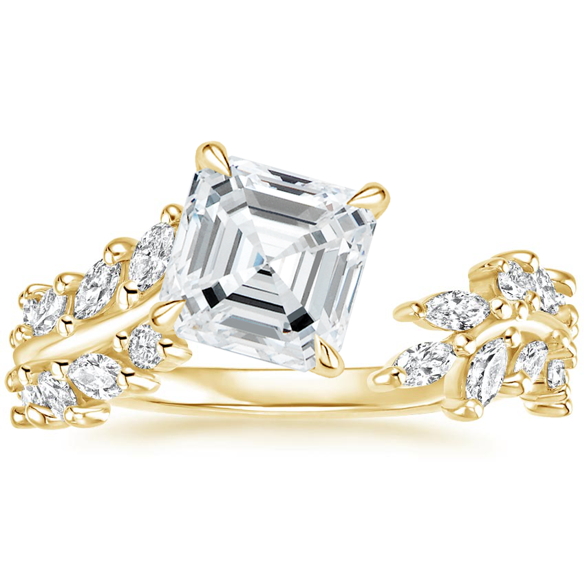 Sweeping Ivy Diamond Engagement Ring 18K Yellow Gold AS