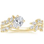 Sweeping Ivy Diamond Engagement Ring 18K Yellow Gold OV