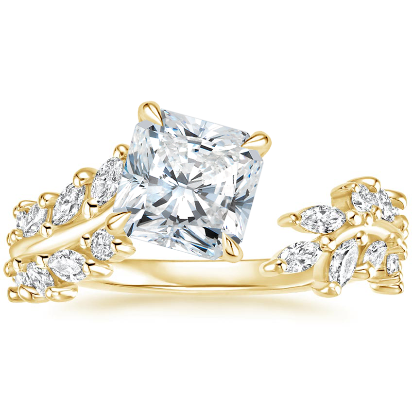 Sweeping Ivy Diamond Engagement Ring 18K Yellow Gold RA