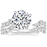 Sweeping Ivy Diamond Engagement Ring 18K White Gold RD