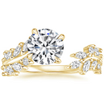 Sweeping Ivy Diamond Engagement Ring 18K Yellow Gold RD