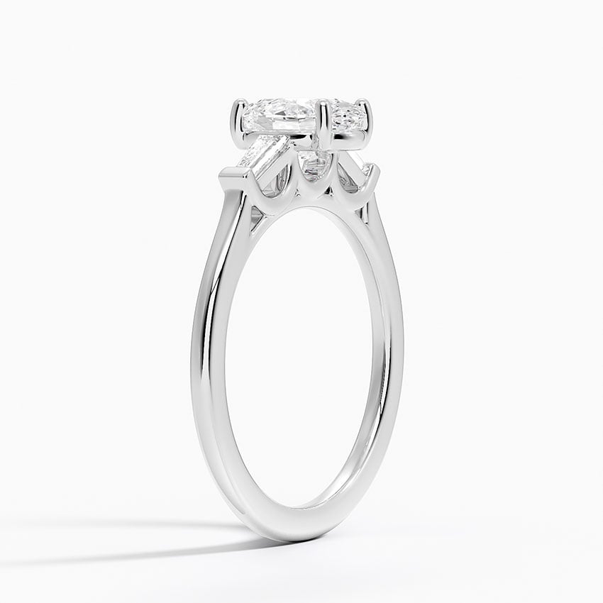 Perfect Fit Tapered Baguette Diamond Ring Platinum Oval Engagement Ring