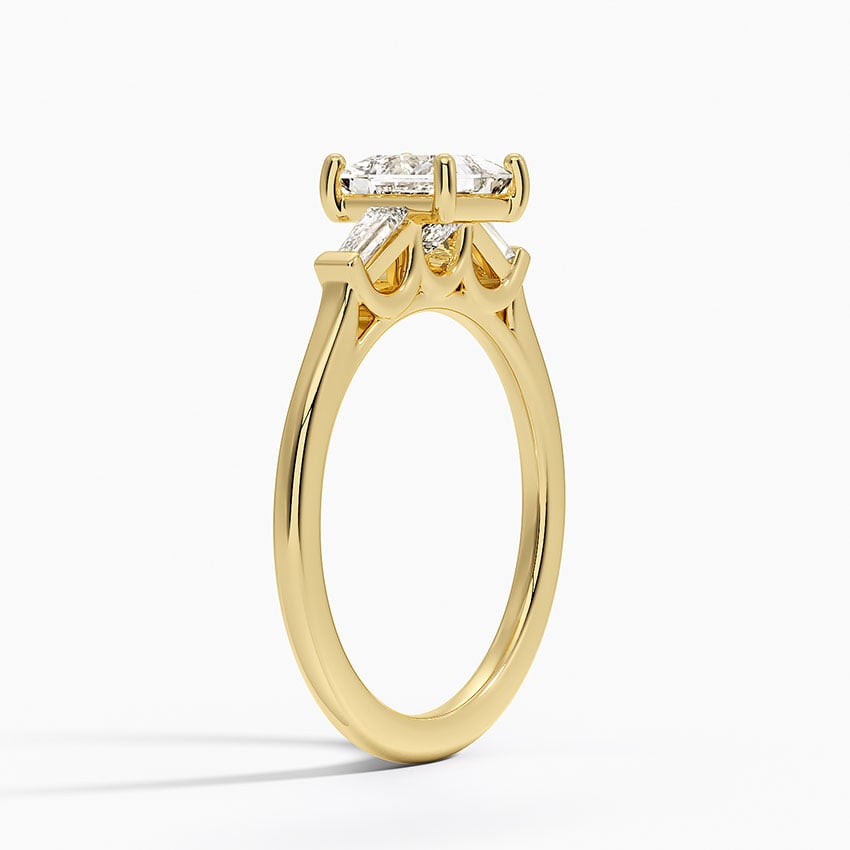 Perfect Fit Tapered Baguette Diamond Ring Yellow Gold 18k Princess Engagement Ring