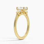 Perfect Fit Tapered Baguette Diamond Ring Yellow Gold 18k Radiant Engagement Ring