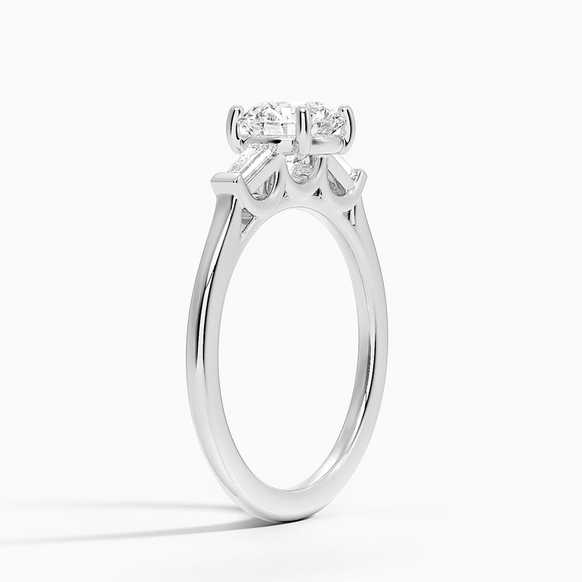 Perfect Fit Tapered Baguette Diamond Ring Platinum Round Engagement Ring