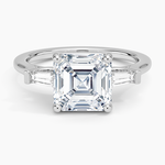 Perfect Fit Tapered Baguette Diamond Ring Platinum Asscher Engagement Ring