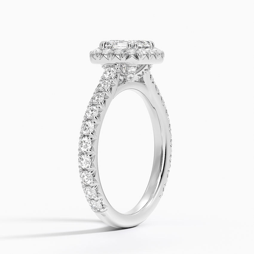 Sienna Halo Three-Quarter Coverage Diamond Ring (3/4 ct. tw.) Platinum Asscher Engagement Ring