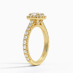 Sienna Halo Three-Quarter Coverage Diamond Ring (3/4 ct. tw.) Yellow Gold 18k Cushion Engagement Ring