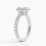 Sienna Halo Three-Quarter Coverage Diamond Ring (3/4 ct. tw.) Platinum Emerald Engagement Ring