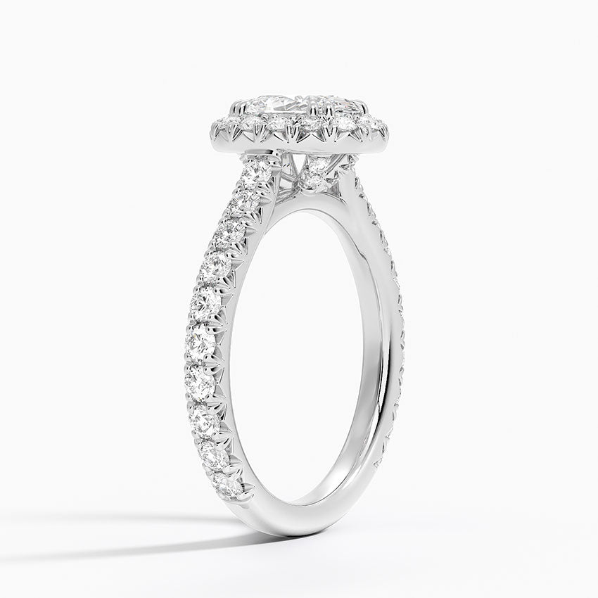 Sienna Halo Three-Quarter Coverage Diamond Ring (3/4 ct. tw.) Platinum Oval Engagement Ring