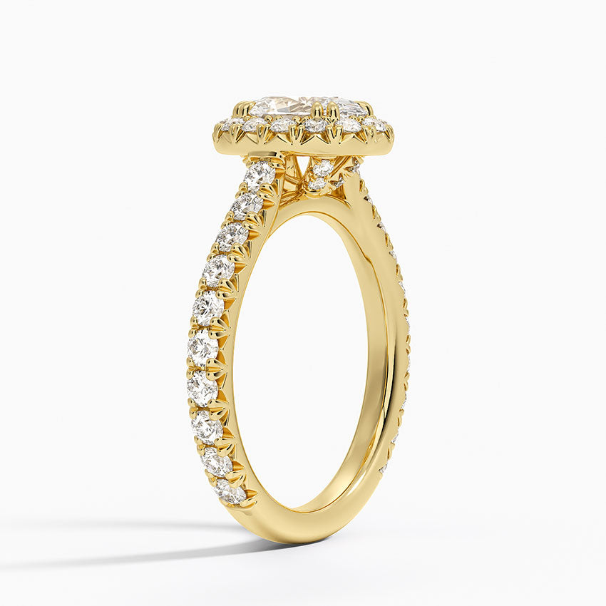 Sienna Halo Three-Quarter Coverage Diamond Ring (3/4 ct. tw.) Yellow Gold 18k Oval Engagement Ring