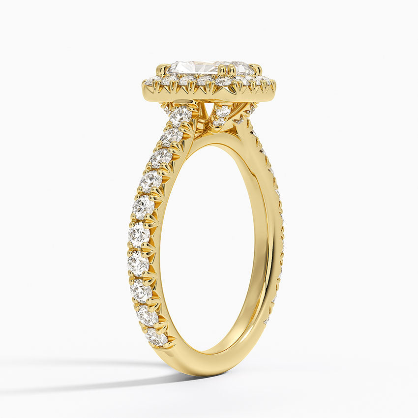 Sienna Halo Three-Quarter Coverage Diamond Ring (3/4 ct. tw.) Yellow Gold 18k Radiant Engagement Ring
