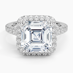 Sienna Halo Three-Quarter Coverage Diamond Ring (3/4 ct. tw.) Platinum Asscher Engagement Ring