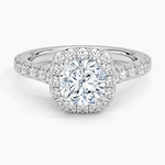 Sienna Halo Three-Quarter Coverage Diamond Ring (3/4 ct. tw.) Platinum Cushion Engagement Ring