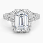 Sienna Halo Three-Quarter Coverage Diamond Ring (3/4 ct. tw.) Platinum Emerald Engagement Ring