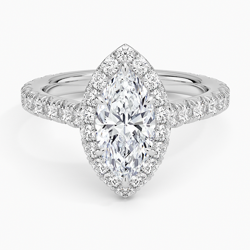 Sienna Halo Three-Quarter Coverage Diamond Ring (3/4 ct. tw.) Platinum Marquise Engagement Ring