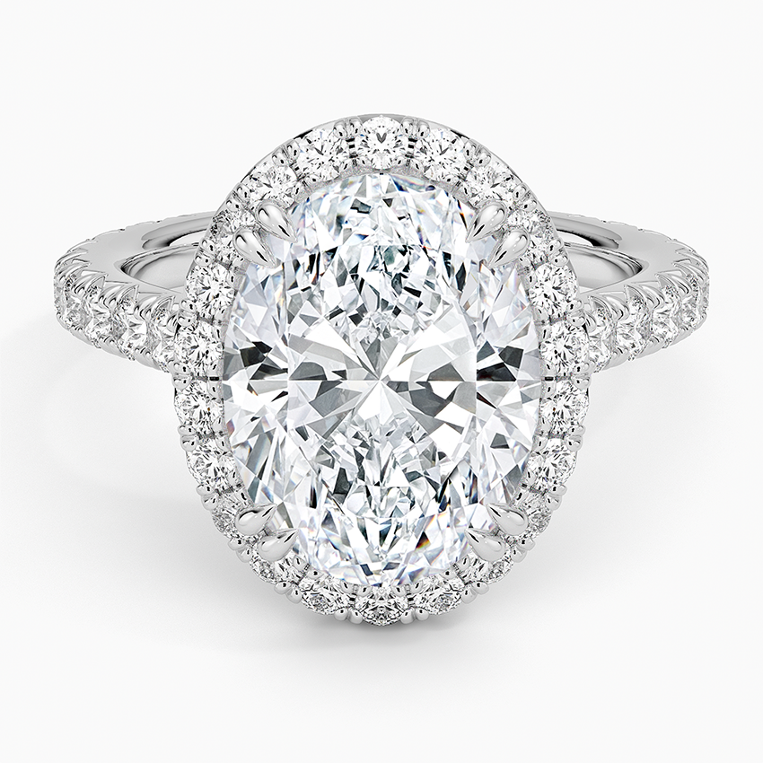Sienna Halo Three-Quarter Coverage Diamond Ring (3/4 ct. tw.) Platinum Oval Engagement Ring