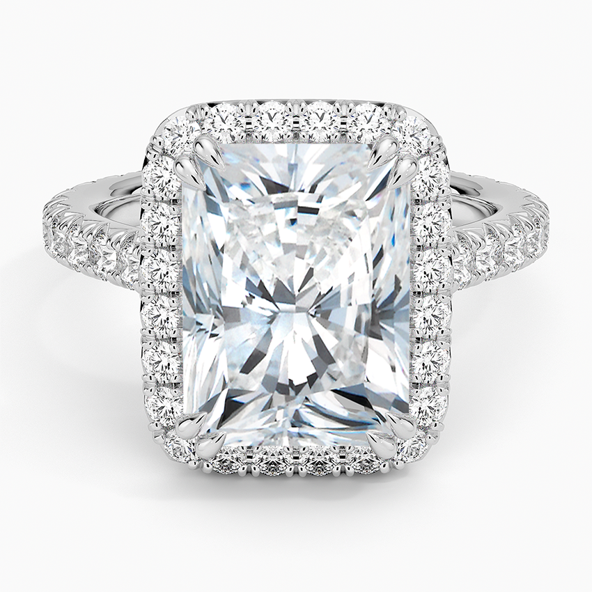 Sienna Halo Three-Quarter Coverage Diamond Ring (3/4 ct. tw.) Platinum Radiant Engagement Ring