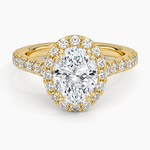 Sienna Halo Three-Quarter Coverage Diamond Ring (3/4 ct. tw.) Yellow Gold 18k Oval Engagement Ring