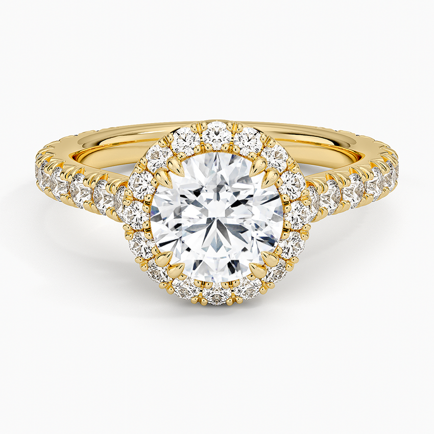 Sienna Halo Three-Quarter Coverage Diamond Ring (3/4 ct. tw.) Yellow Gold 18k Round Engagement Ring